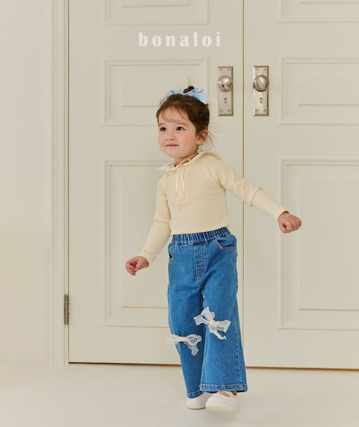 Bonaloi - Korean Children Fashion - #todddlerfashion - Sera Ribbon Tee - 10
