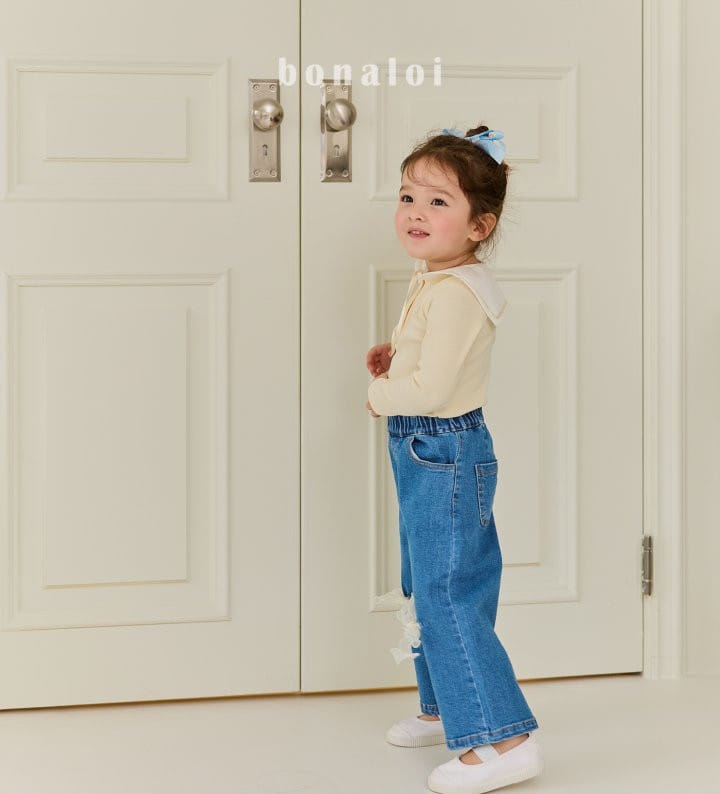 Bonaloi - Korean Children Fashion - #toddlerclothing - Sera Ribbon Tee - 11