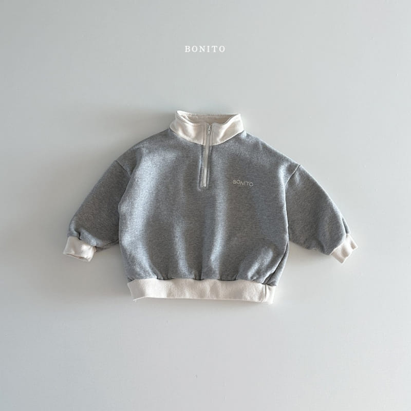 Bonito - Korean Baby Fashion - #onlinebabyshop - Embroidery Color Half Zip Up - 4