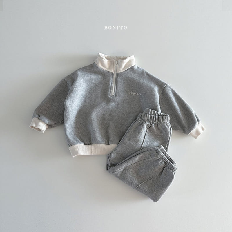Bonito - Korean Baby Fashion - #babyboutique - Embroidery Color Half Zip Up - 5