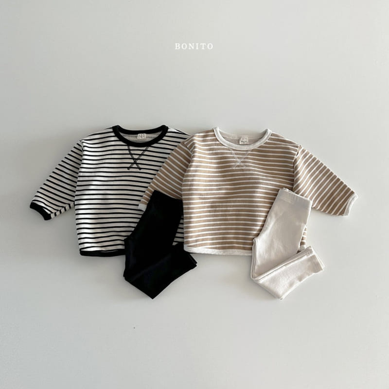 Bonito - Korean Baby Fashion - #babyboutique - ST Color Piping Tee Top Bottom Set