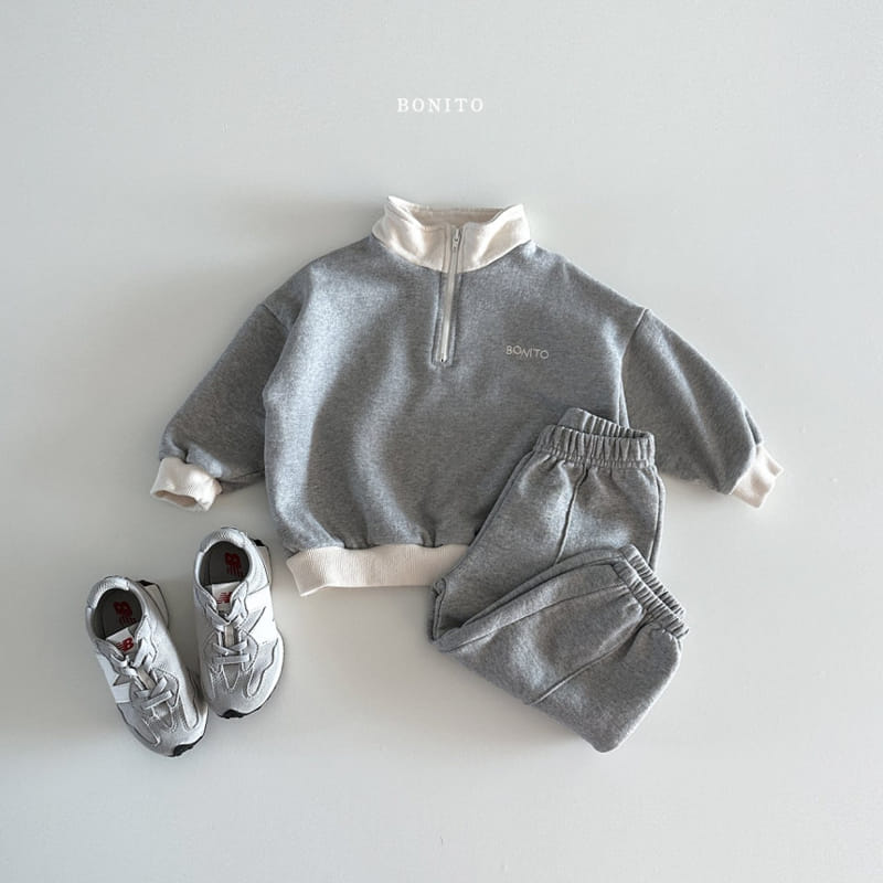 Bonito - Korean Baby Fashion - #babyboutiqueclothing - Embroidery Color Half Zip Up - 6