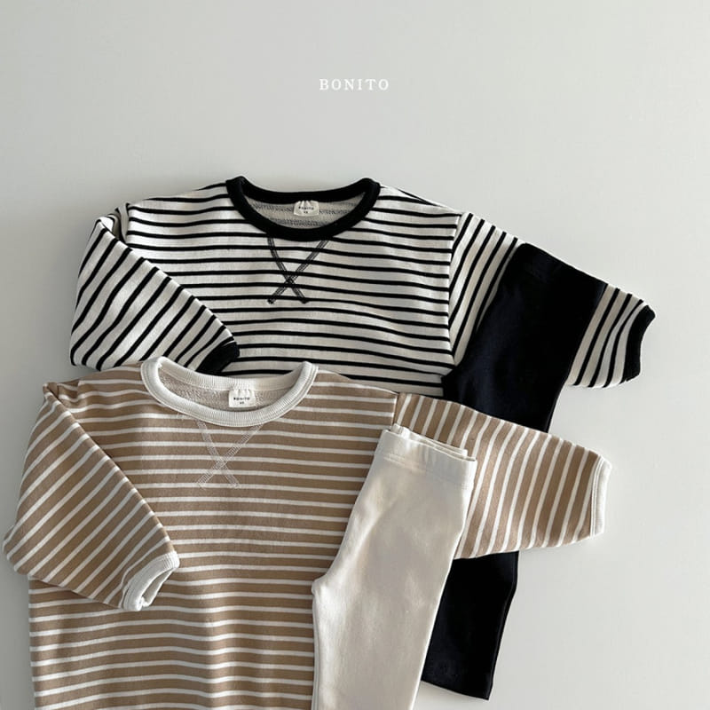 Bonito - Korean Baby Fashion - #babyboutiqueclothing - ST Color Piping Tee Top Bottom Set - 3