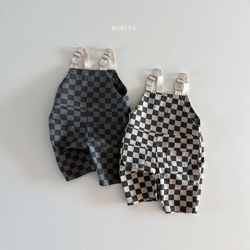 Bonito - Korean Baby Fashion - #babyboutiqueclothing - Tape Check Dumgarees - 3