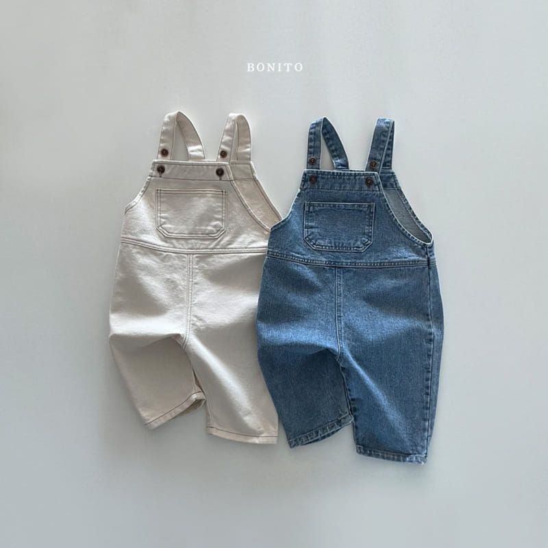 Bonito - Korean Baby Fashion - #babyclothing - Slit Denim Dungarees - 2