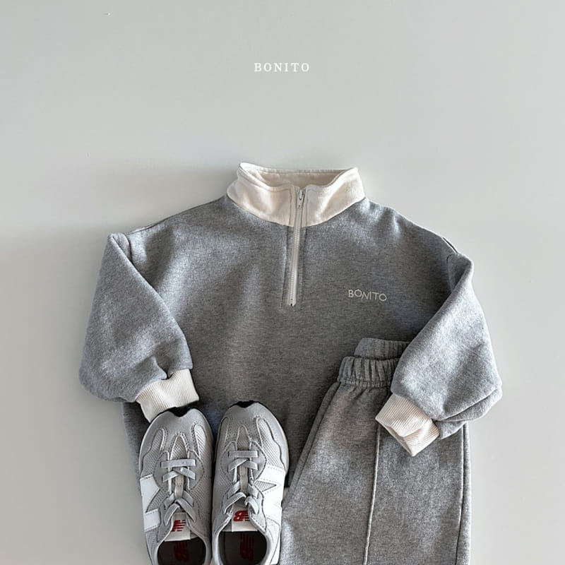 Bonito - Korean Baby Fashion - #babyclothing - Embroidery Color Half Zip Up - 7