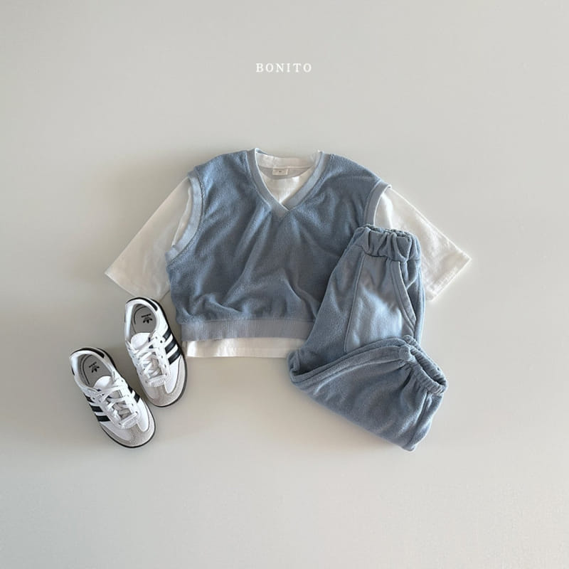 Bonito - Korean Baby Fashion - #babyfashion - Terry Vest Top Bottom Set - 9