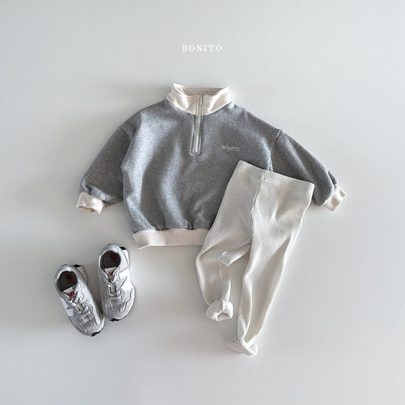 Bonito - Korean Baby Fashion - #babyfashion - Embroidery Color Half Zip Up - 8