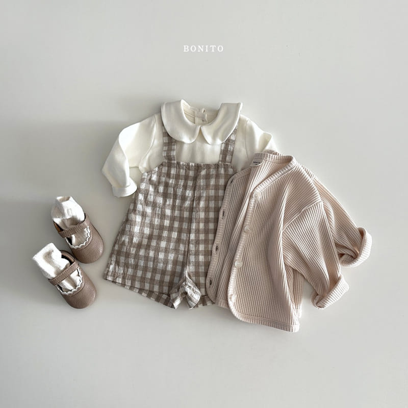 Bonito - Korean Baby Fashion - #babyfever - Go Bang Check Dungarees - 9