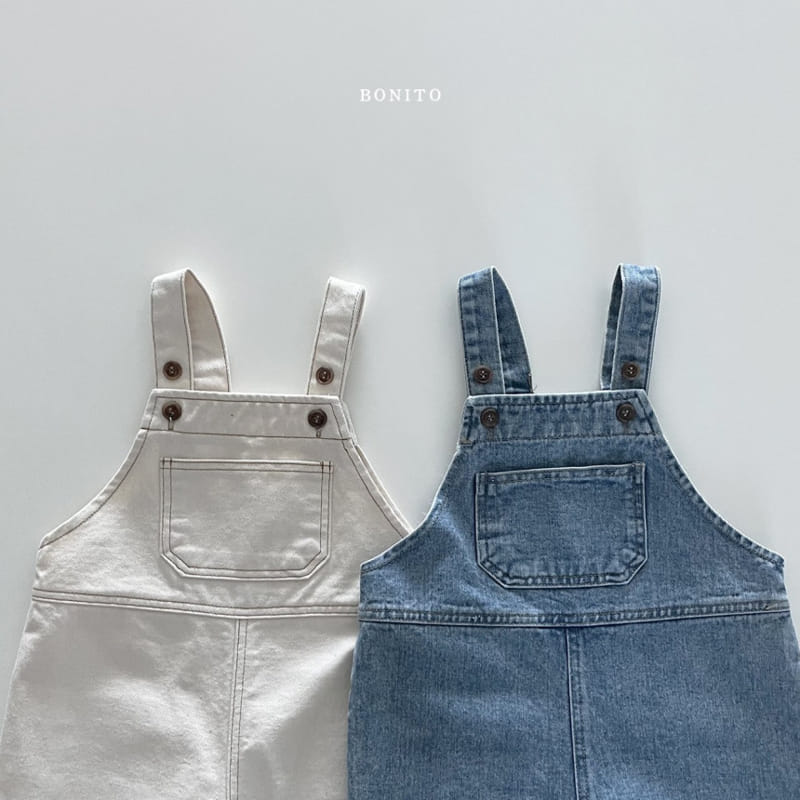 Bonito - Korean Baby Fashion - #babygirlfashion - Slit Denim Dungarees - 5