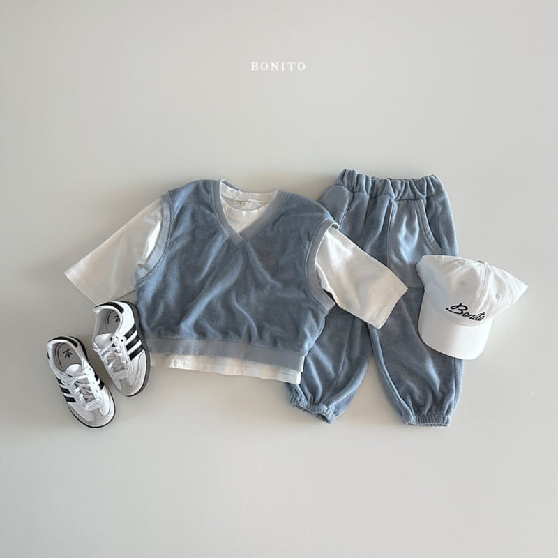 Bonito - Korean Baby Fashion - #babygirlfashion - Terry Vest Top Bottom Set - 11