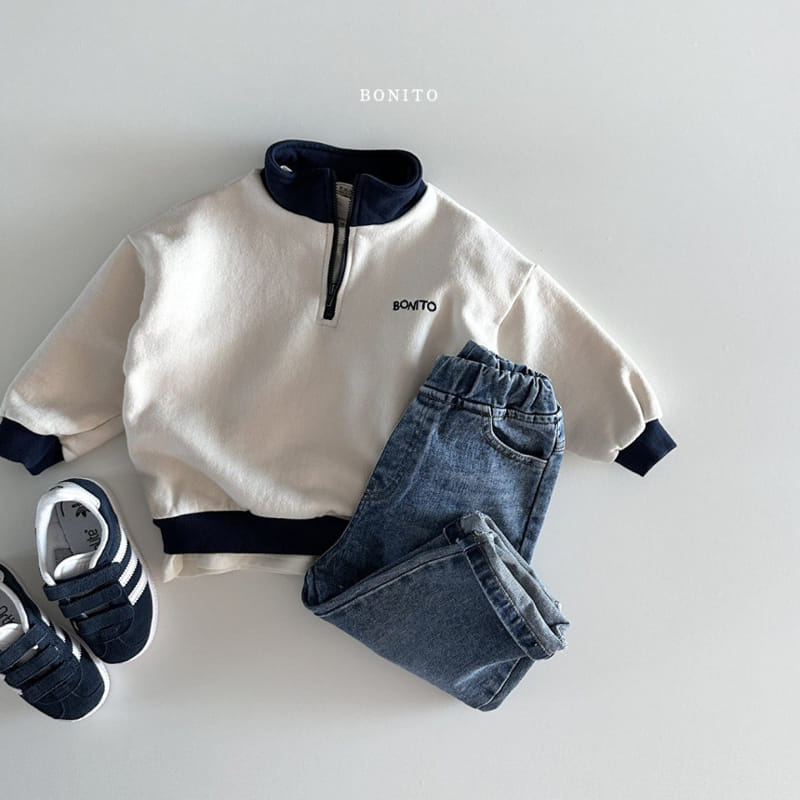 Bonito - Korean Baby Fashion - #babylifestyle - Embroidery Color Half Zip Up - 11