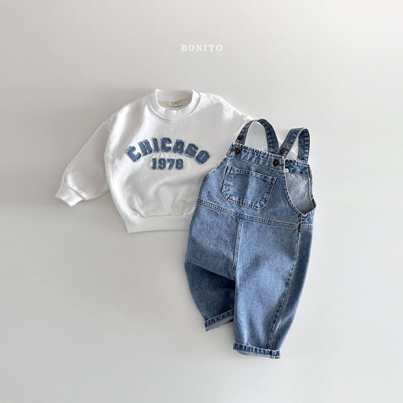 Bonito - Korean Baby Fashion - #babyootd - Slit Denim Dungarees - 8