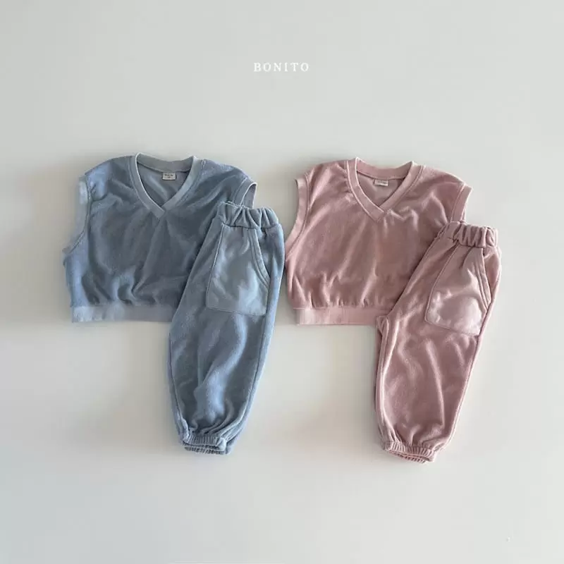 Bonito - Korean Baby Fashion - #babyoutfit - Terry Vest Top Bottom Set