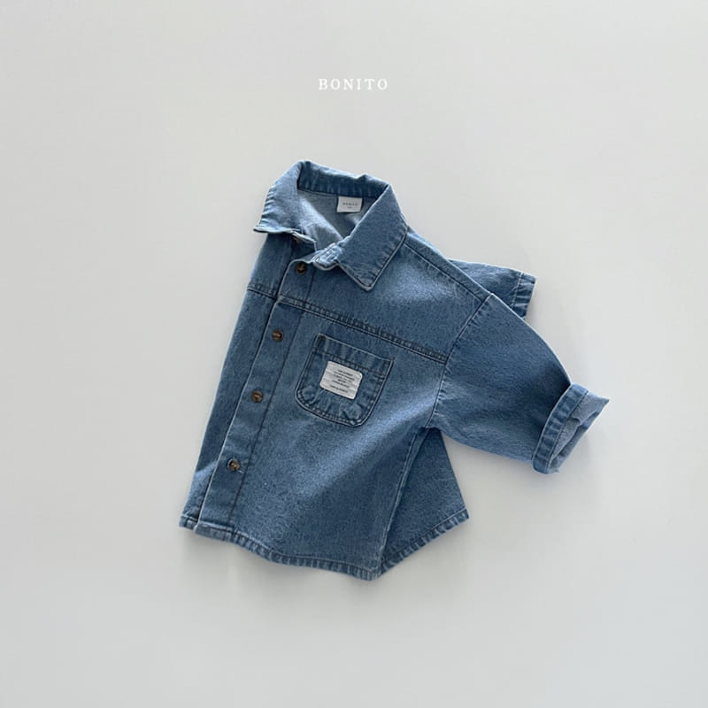 Bonito - Korean Baby Fashion - #babywear - Label Denim Shirt - 3