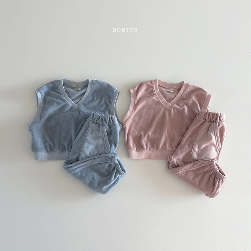 Bonito - Korean Baby Fashion - #babywear - Terry Vest Top Bottom Set - 2