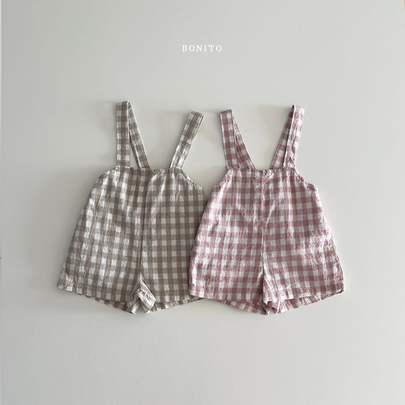 Bonito - Korean Baby Fashion - #babywear - Go Bang Check Dungarees