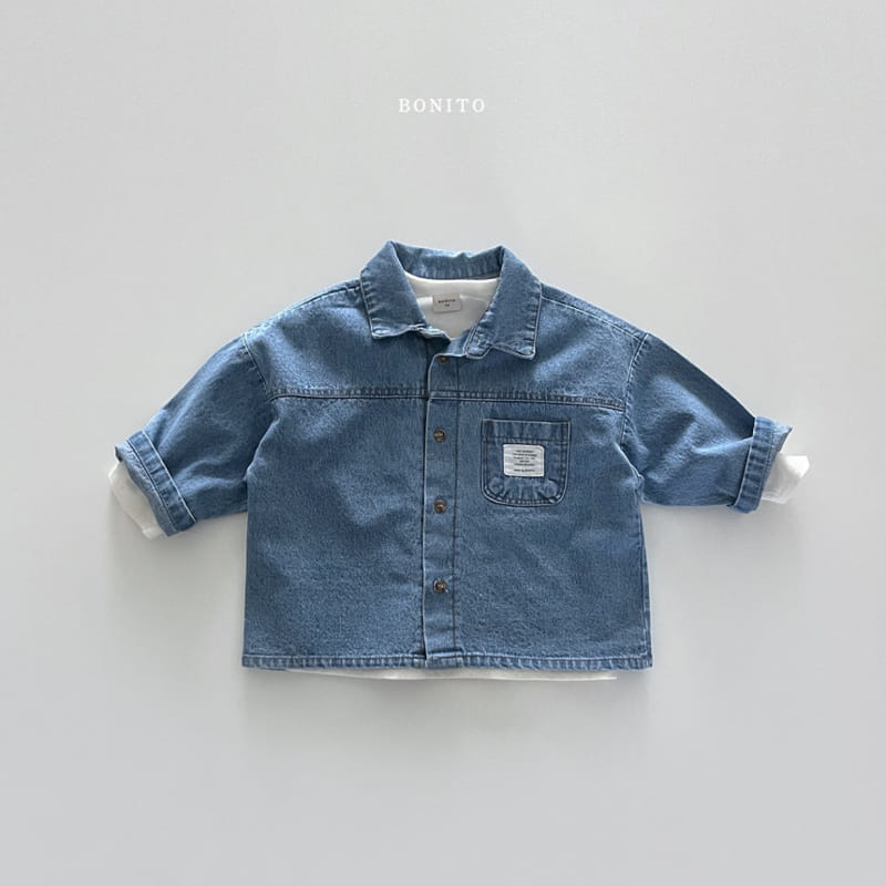 Bonito - Korean Baby Fashion - #babywear - Label Denim Shirt - 4