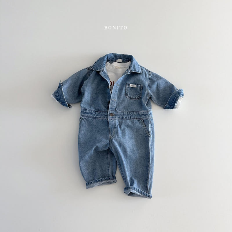 Bonito - Korean Baby Fashion - #onlinebabyboutique - Denim Jump Suit - 3