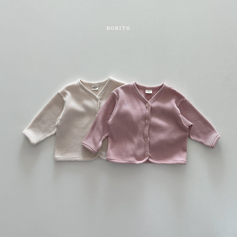 Bonito - Korean Baby Fashion - #onlinebabyboutique - Bebe Waffle Cardigan - 3