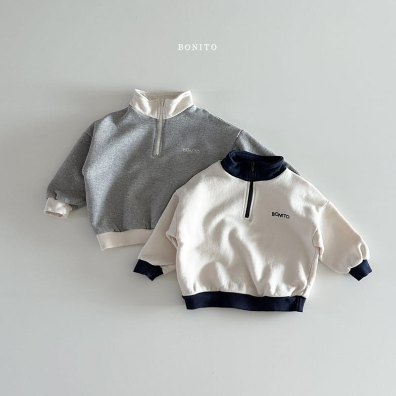 Bonito - Korean Baby Fashion - #onlinebabyshop - Embroidery Color Half Zip Up - 3