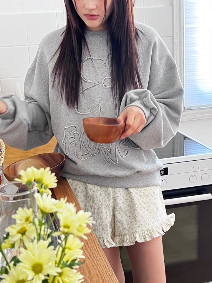 Bricklane - Korean Women Fashion - #womensfashion - Dekki Flower Sweatshirt  - 9