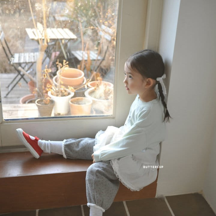 Buttercup - Korean Children Fashion - #kidzfashiontrend - Waffle Mini Flower Pants - 8