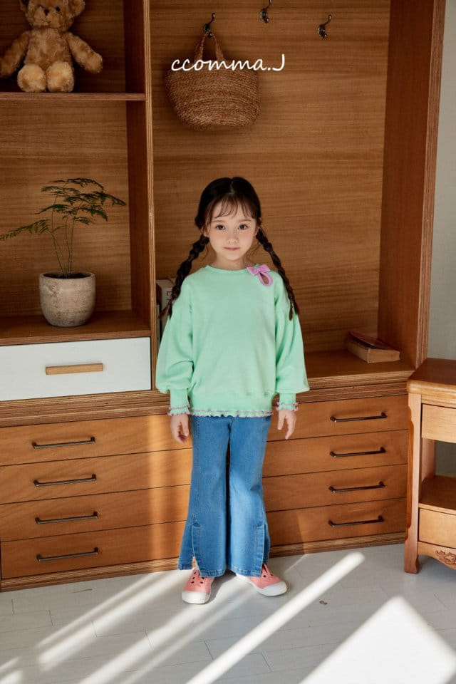 Ccommaj - Korean Children Fashion - #littlefashionista - Ribbon Slit Sweatshirt - 2