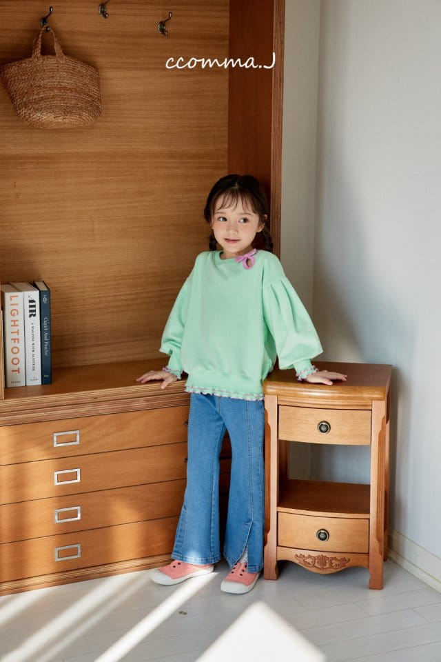 Ccommaj - Korean Children Fashion - #magicofchildhood - Ribbon Slit Sweatshirt - 3