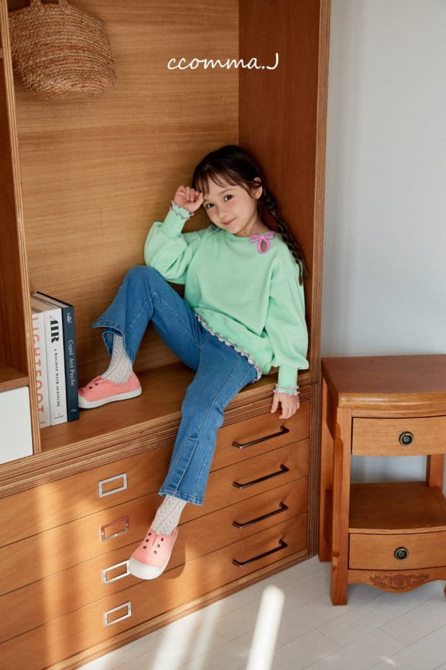 Ccommaj - Korean Children Fashion - #prettylittlegirls - Ribbon Slit Sweatshirt - 5