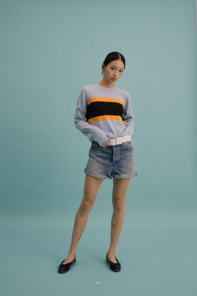 Charlotte - Korean Women Fashion - #momslook - Short Sleeve Connect Knit - 2