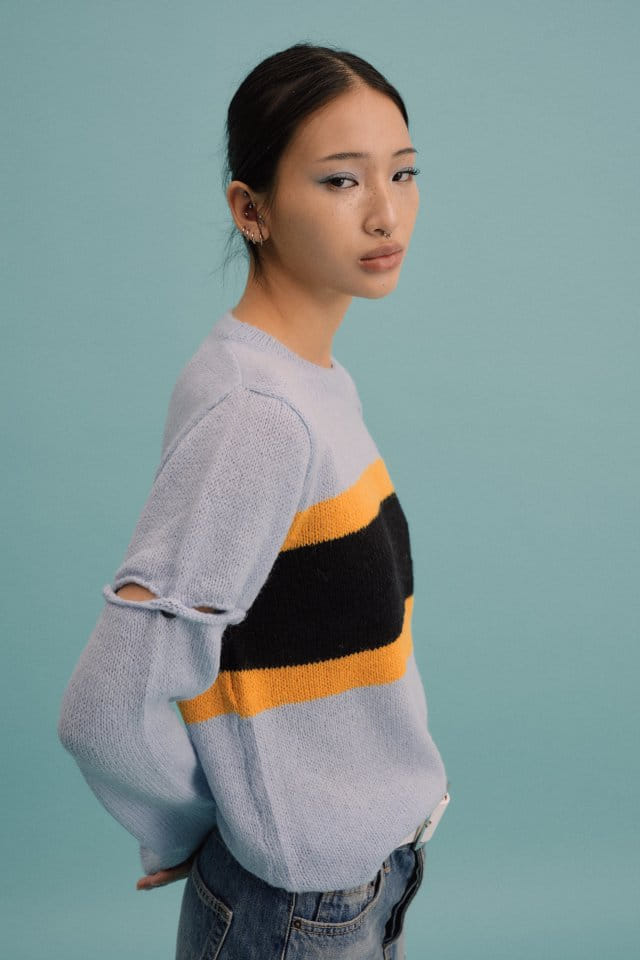Charlotte - Korean Women Fashion - #womensfashion - Short Sleeve Connect Knit - 4