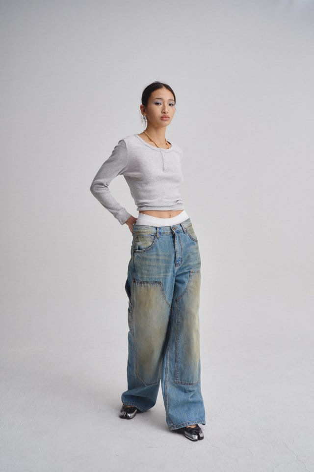Charlotte - Korean Women Fashion - #momslook - 972 Capender Blue Denim Pants - 3