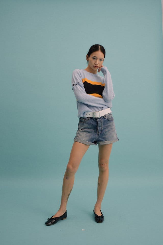 Charlotte - Korean Women Fashion - #womensfashion - Short Sleeve Connect Knit - 3