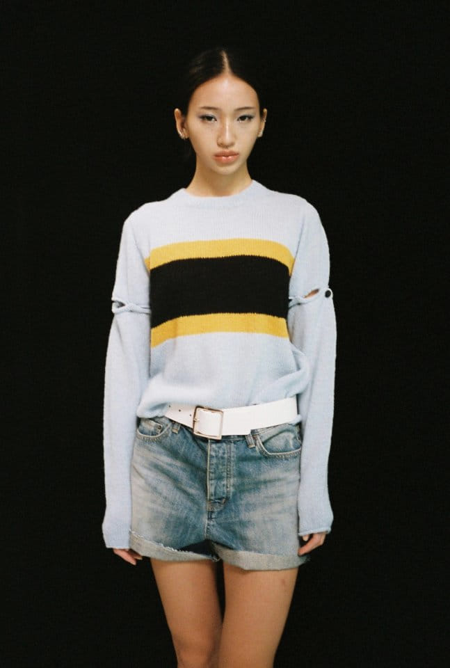 Charlotte - Korean Women Fashion - #womensfashion - Short Sleeve Connect Knit - 5