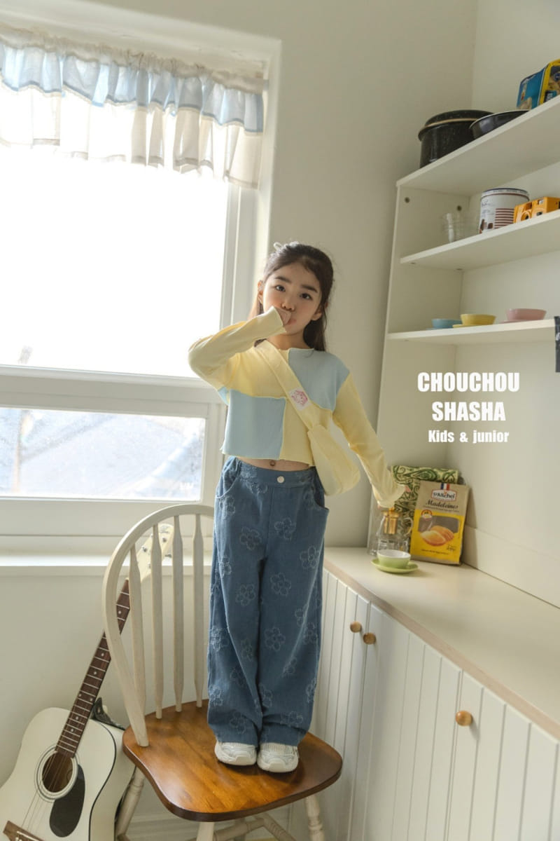 Chouchou Shasha - Korean Children Fashion - #Kfashion4kids - Flower Denim Pants - 7