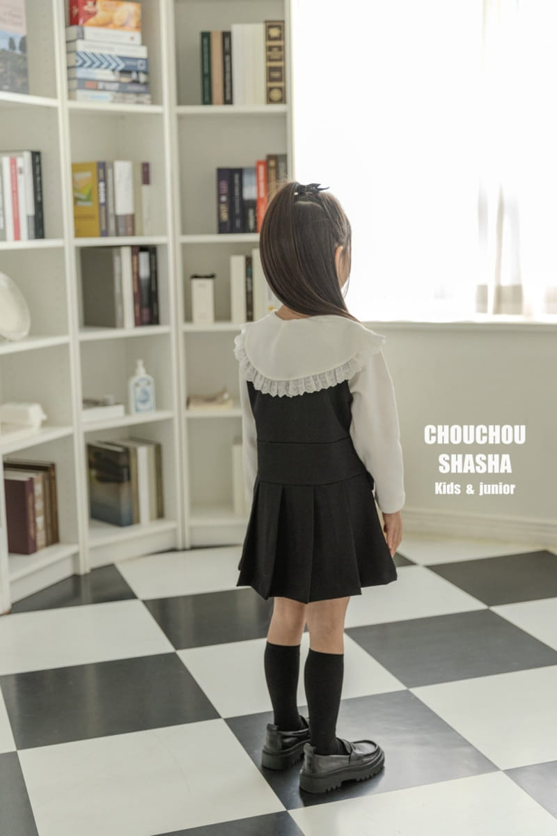 Chouchou Shasha - Korean Children Fashion - #childofig - Lace Skirt Tie Shirt - 8