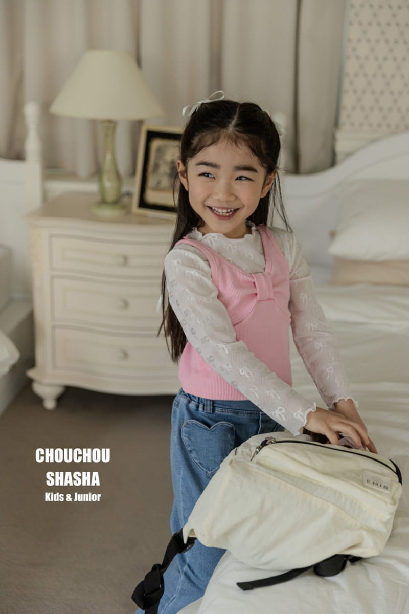 Chouchou Shasha - Korean Children Fashion - #childrensboutique - Ribbon Lace Tee - 9