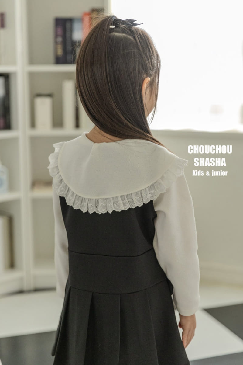 Chouchou Shasha - Korean Children Fashion - #childrensboutique - Lace Skirt Tie Shirt - 9