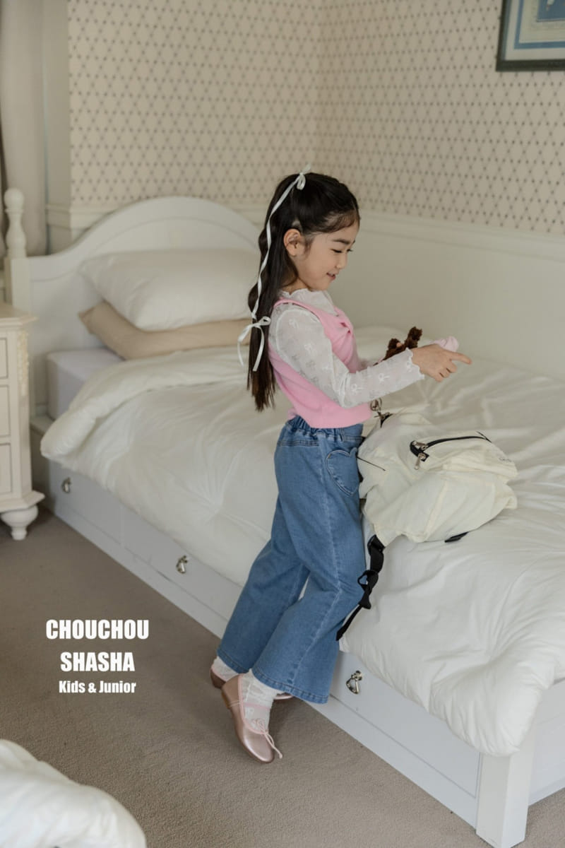 Chouchou Shasha - Korean Children Fashion - #designkidswear - Ribbon Lace Tee - 10