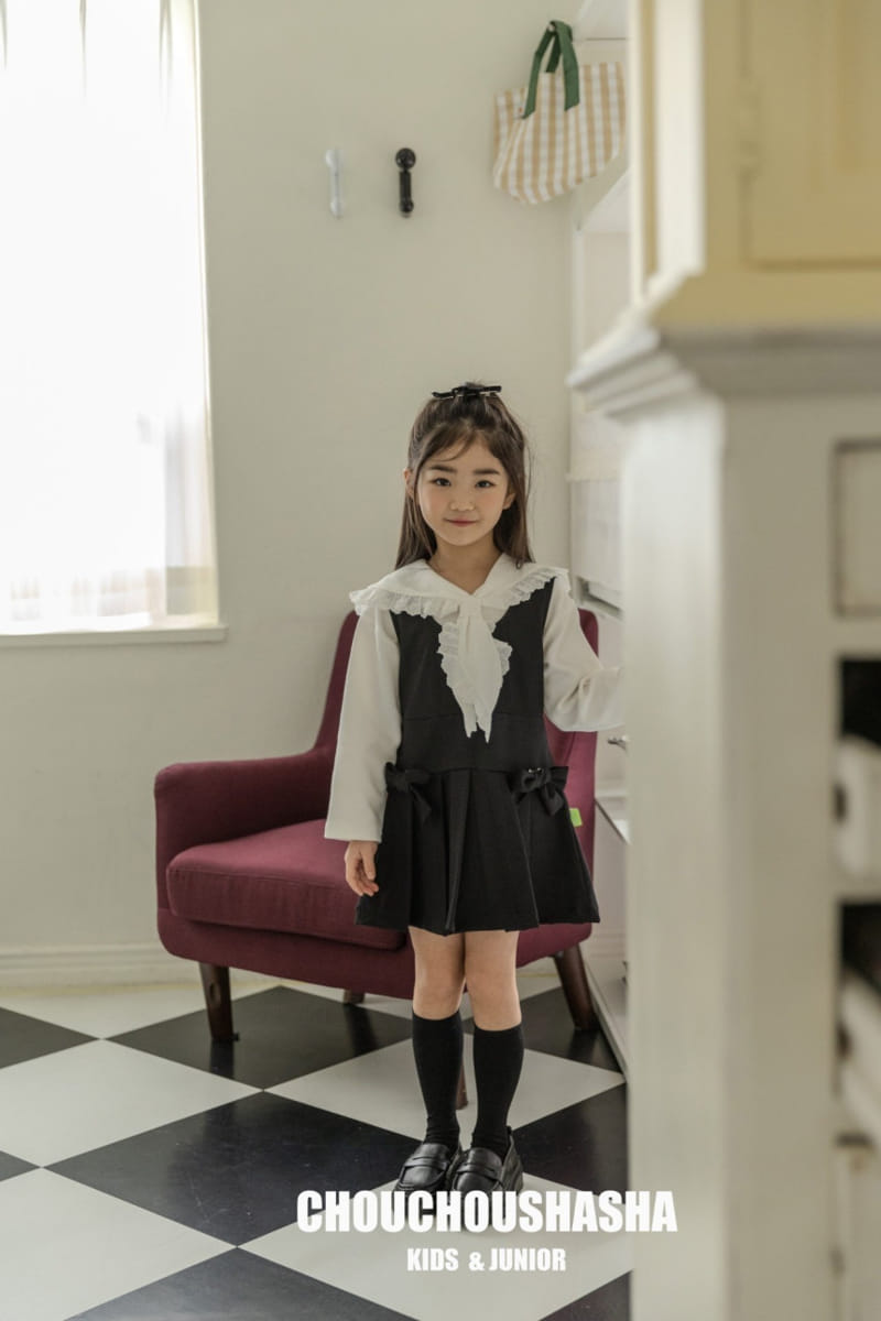 Chouchou Shasha - Korean Children Fashion - #designkidswear - Lace Skirt Tie Shirt - 10