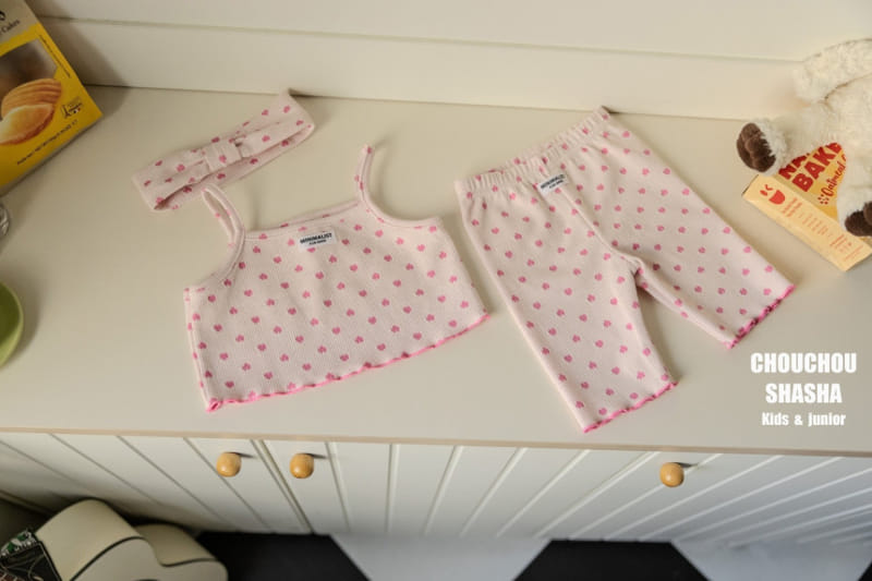 Chouchou Shasha - Korean Children Fashion - #kidsshorts - Loving U Top Bottom Hair Band Set - 2
