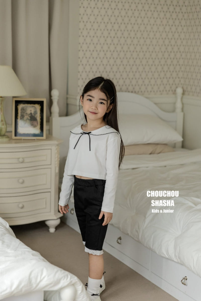 Chouchou Shasha - Korean Children Fashion - #kidsstore - Miu Collar Tee - 5