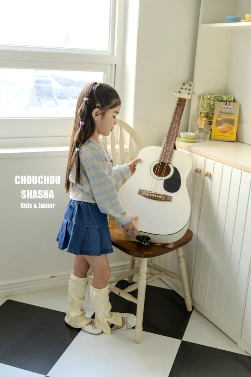 Chouchou Shasha - Korean Children Fashion - #magicofchildhood - Denim Wrinkle Skirt - 5