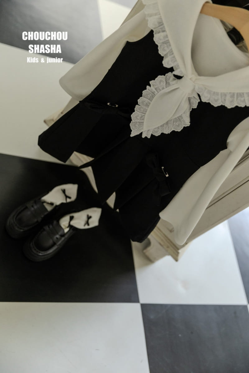 Chouchou Shasha - Korean Children Fashion - #magicofchildhood - Lace Skirt Tie Shirt - 2