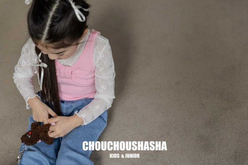 Chouchou Shasha - Korean Children Fashion - #prettylittlegirls - Ribbon Lace Tee - 6