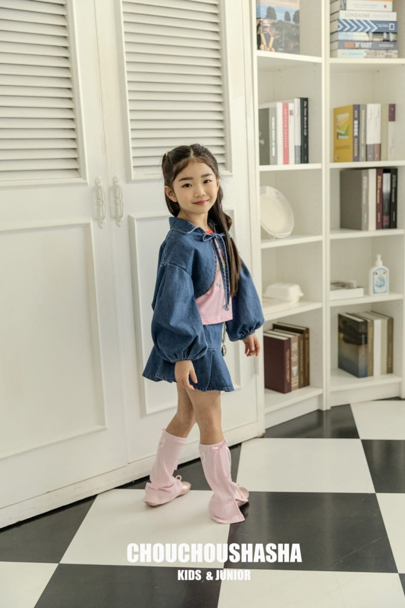 Chouchou Shasha - Korean Children Fashion - #stylishchildhood - Denim Bolero Jacket - 8