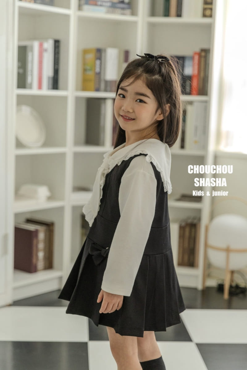 Chouchou Shasha - Korean Children Fashion - #todddlerfashion - Lace Skirt Tie Shirt - 5