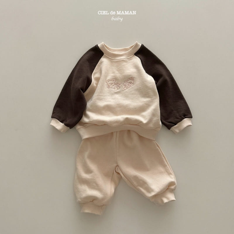 Ciel De Maman - Korean Children Fashion - #designkidswear - Bear Top Bottom Set - 3