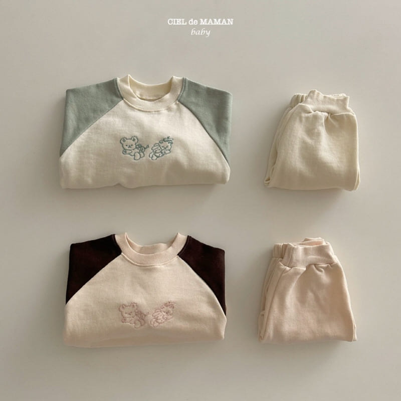 Ciel De Maman - Korean Children Fashion - #designkidswear - Bear Top Bottom Set - 4